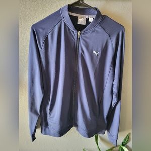 Boys Puma Golf Jacket XL Blue full zip Rickie Fowler Flair Trendy Bomber Spring
